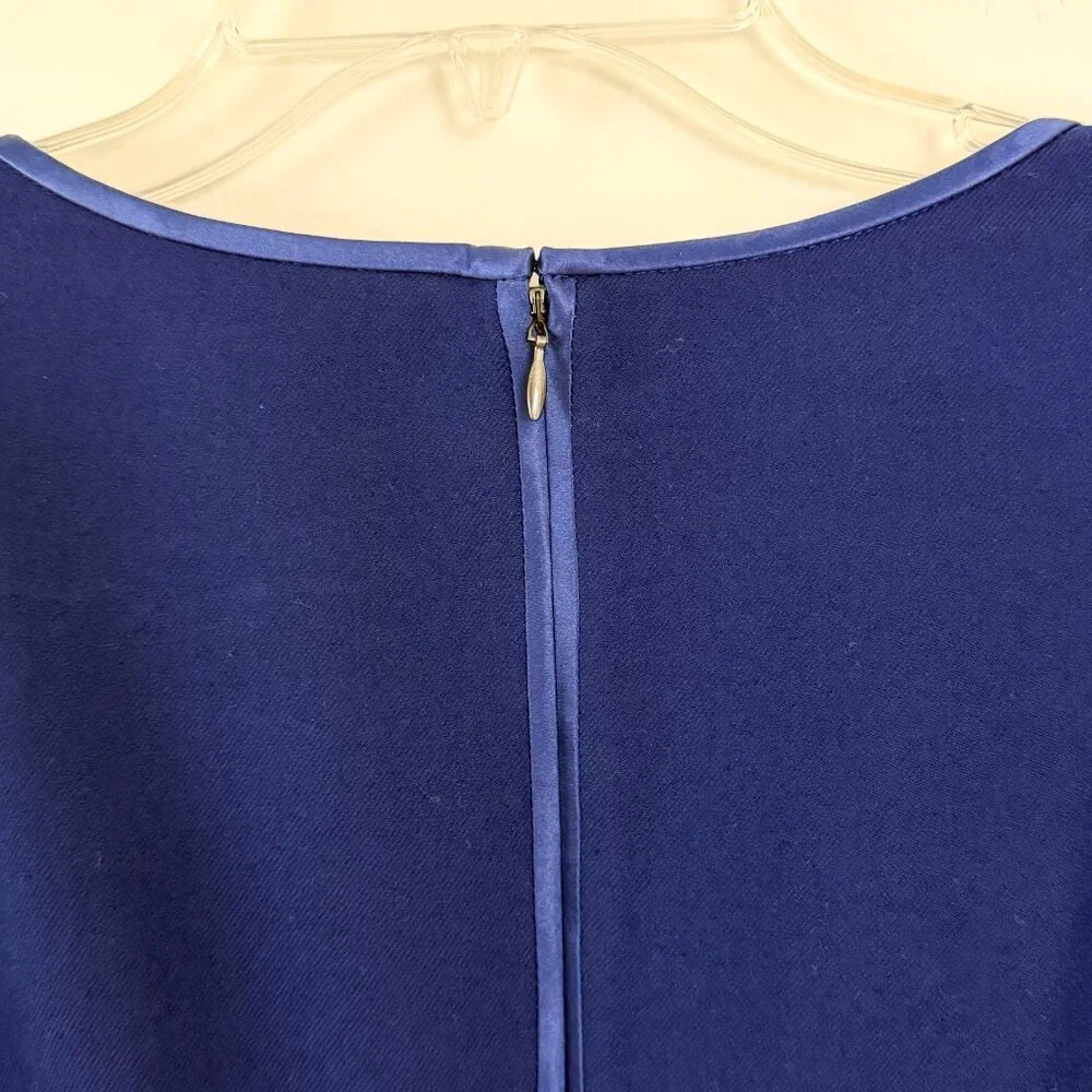 elie tahari // long sleeve wool mid-length blue dress 2 - Picture 6 of 7